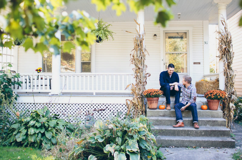 Image for Cody and Zach’s Cheerful At-Home Fall Engagement Shoot