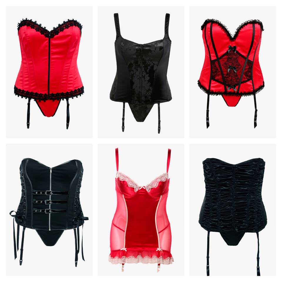 Satin & Floral Lace Lingerie Basque Corset in UK Plus Sizes – Just