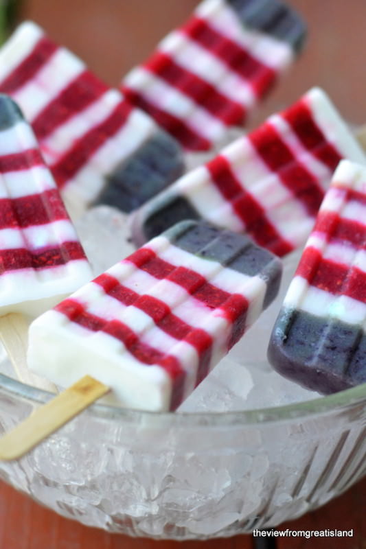 Red white and blue popsicles
