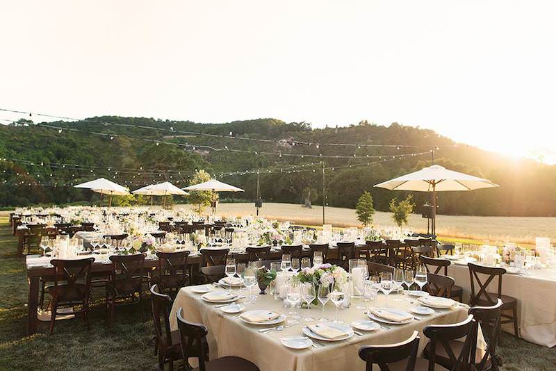 wedding with umbrellas