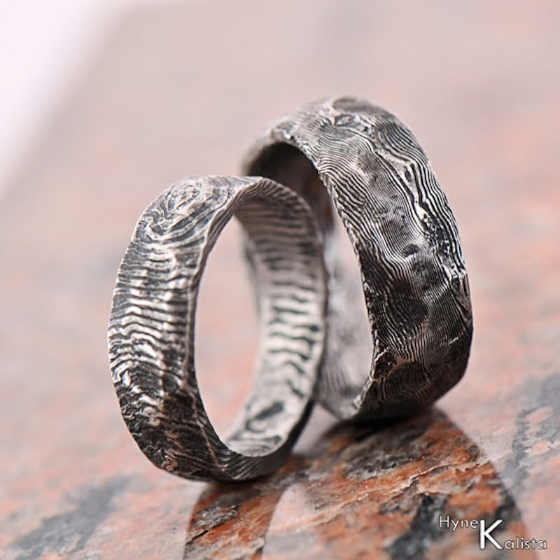 stainless-damascus-steel-wedding-band