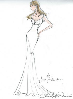Designer Dress Sketches for Jennifer Aniston’s Wedding Day Style (You