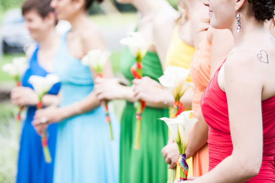 rainbow bridesmaid