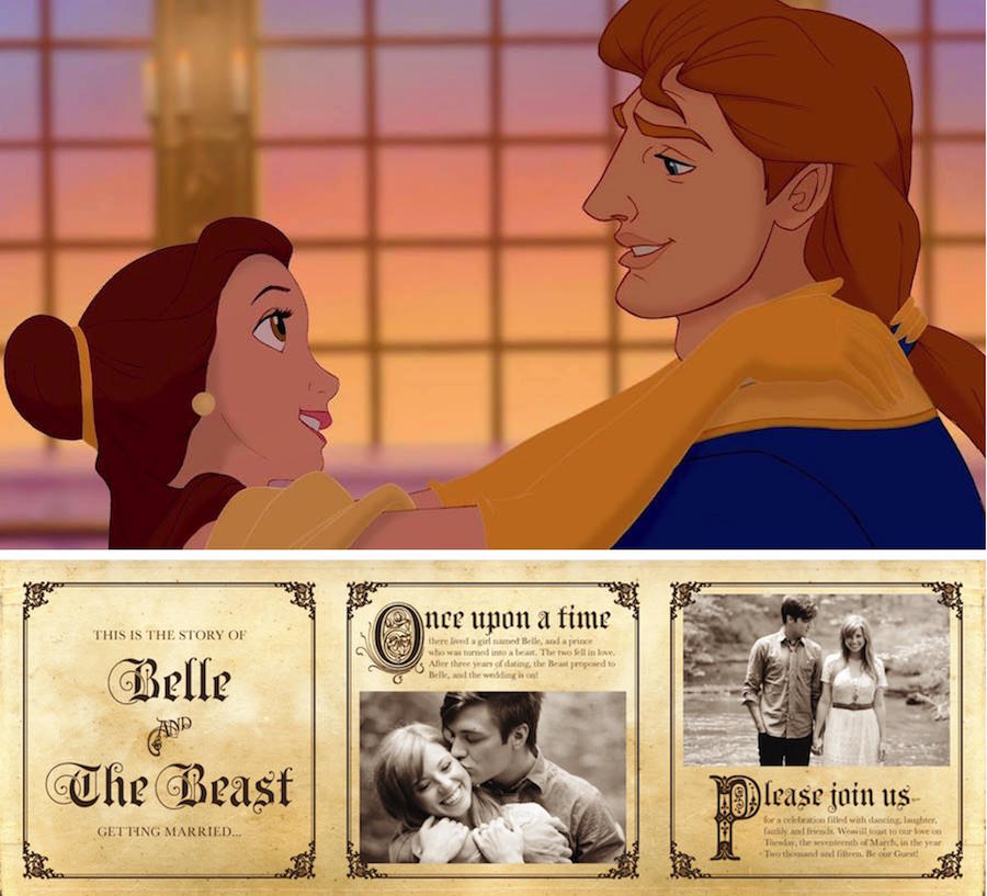 Cinderella Inspired Wedding Invites Plus 6 More Disney Princess