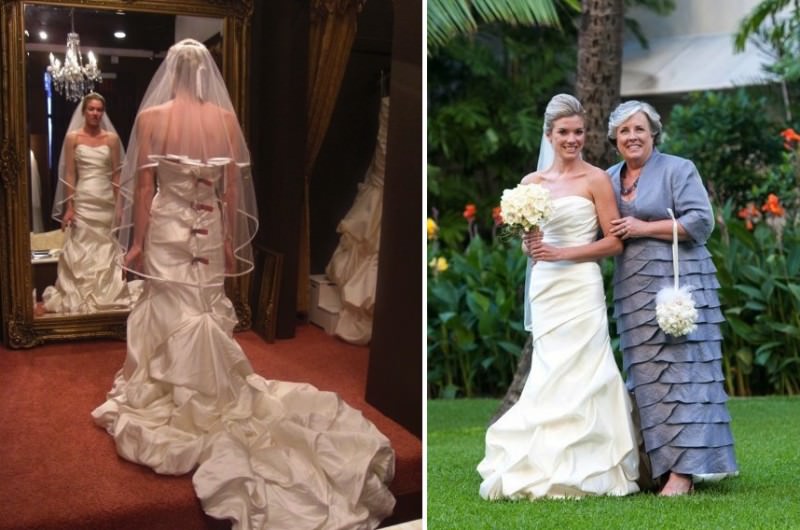 Image for Wedding Dress Shopping Reality: 5 Before and After Photos from Salon to Aisle