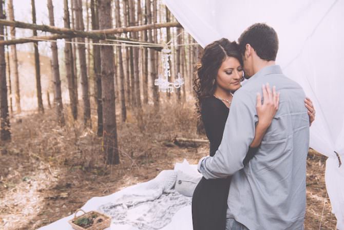 Dana and Brock’s Romantic Styled Engagement Shoot in the Forest