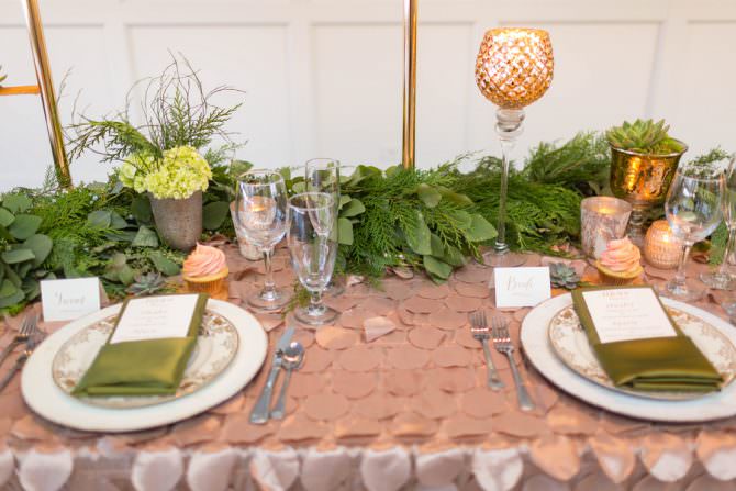A Gorgeous Green, Gold and Blush Winter Inspiration Shoot