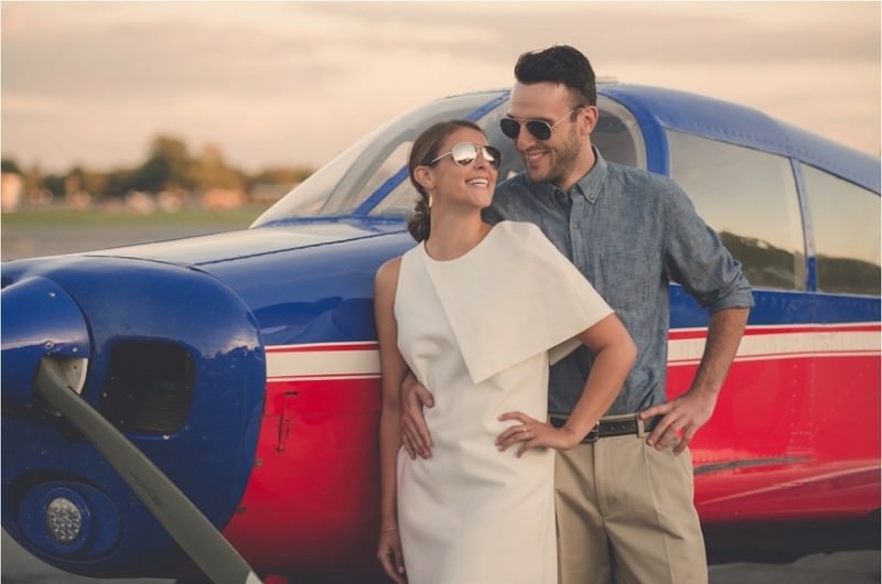 Image for Ashley and Cory’s Vintage Airplane Engagement Shoot