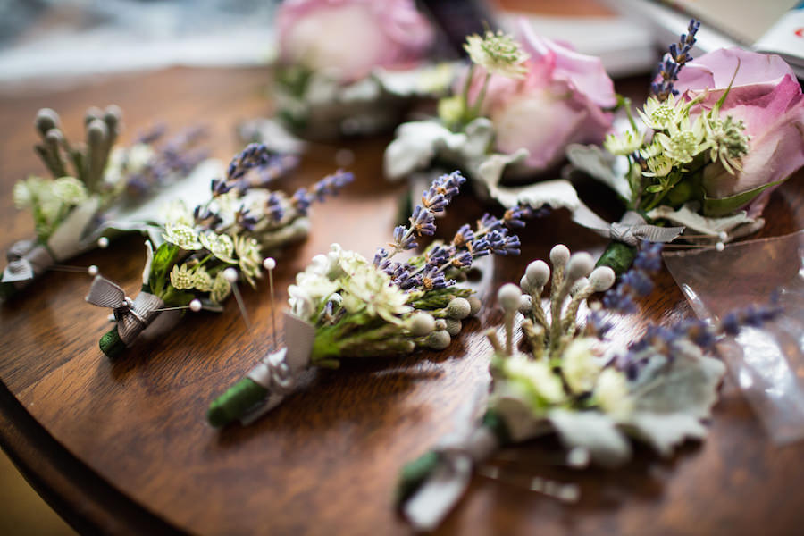 lavender-boutonnieres