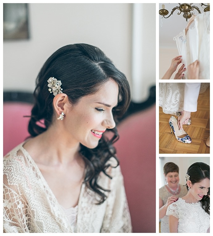 getting ready photos with bride and mother