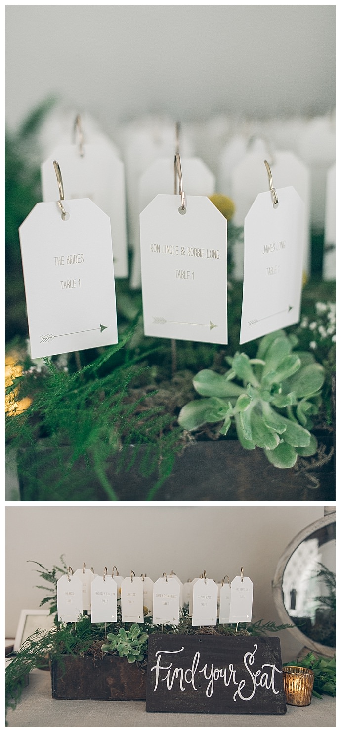 greenery escort cards