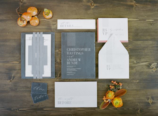 Slate Wedding Invitation