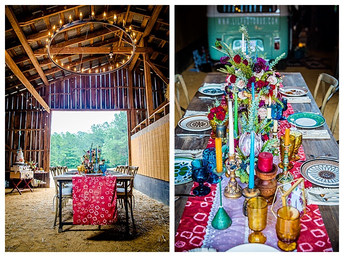 colorful-rustic-bohemian-tablescape-red-bridge-photography