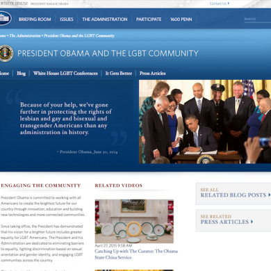 LGBT Page Removed from White House Website