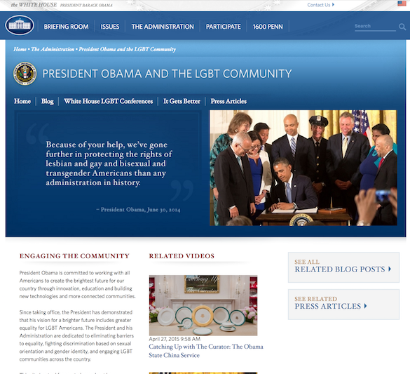 LGBT Page Removed from White House Website