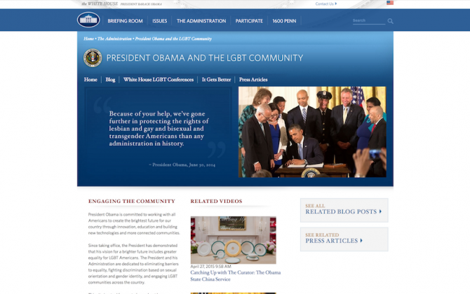 LGBT Page Removed from White House Website