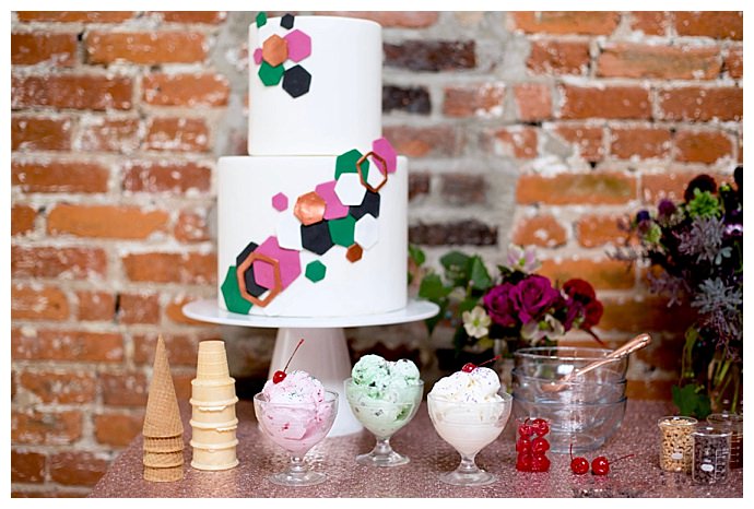 colorful-geometric-wedding-cake-risa-horn-photography