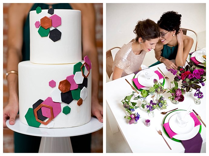 molecule-inspired-wedding-cake-geometric-details-risa-horn-photography