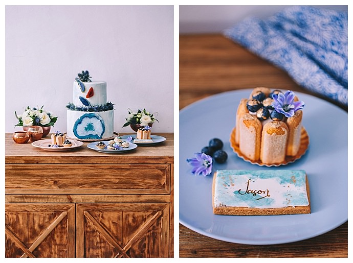 blue-copper-dessert-table-geode-wedding-cake-george-pahountis-photographer