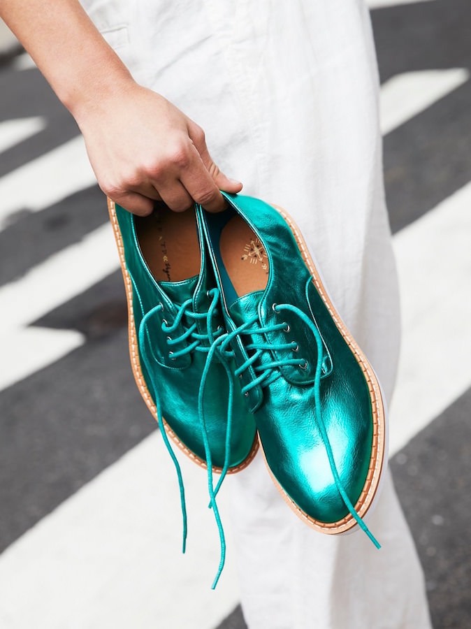 Metallic oxfords on sale