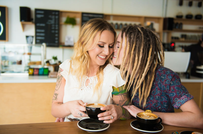 Image for Lindsay and Katie’s Candid Coffee Shop Engagement in St. Pete
