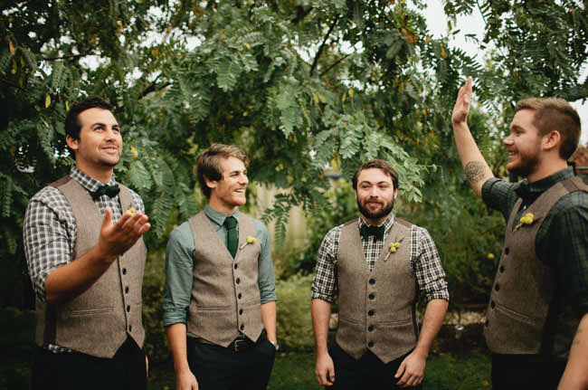 mix-and-match-groomsmen-look-with-tweed-vests-and-plaid-shirts