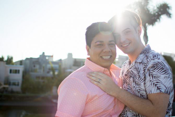 Chris and Connor’s Sunny Engagement Shoot at the Venice Canals