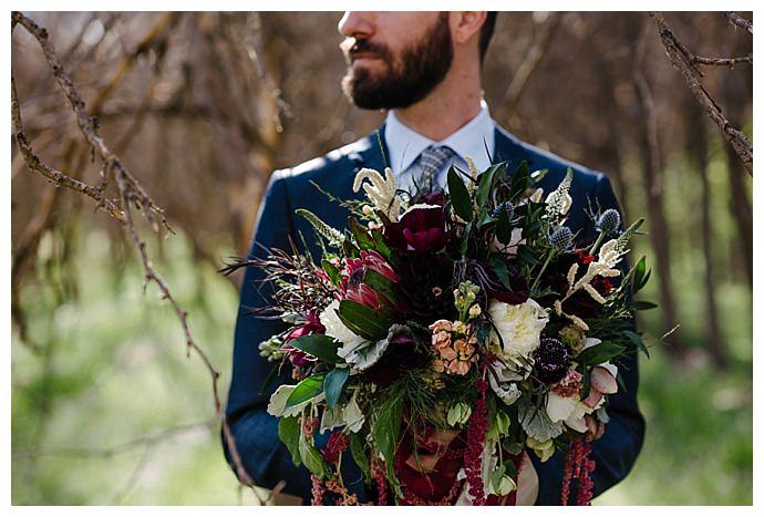 protea-and-blue-thistle-wedding-bouquet-carnefix-photography