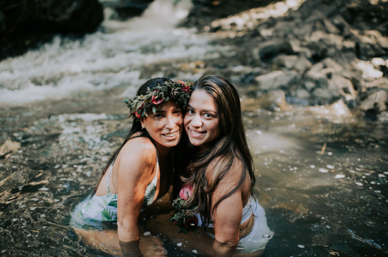 Image for Erica and Maidel’s Hawaiian Waterfalls Engagement Shoot