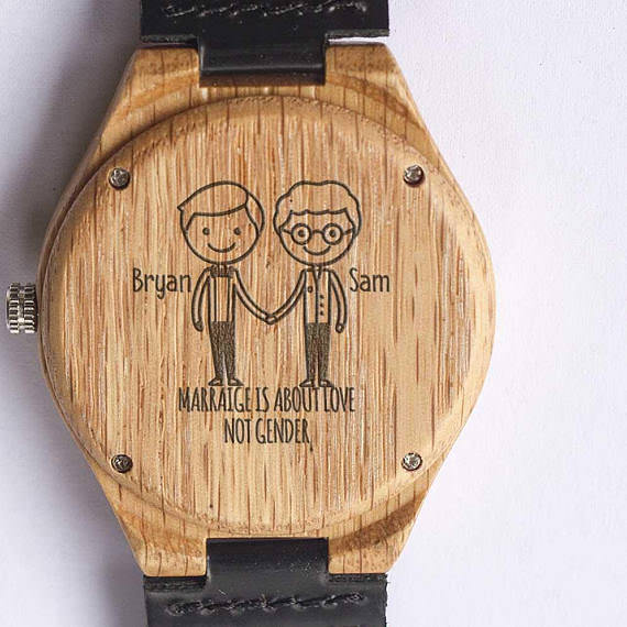 personalized-wood-wedding-watch-lgbt-couple