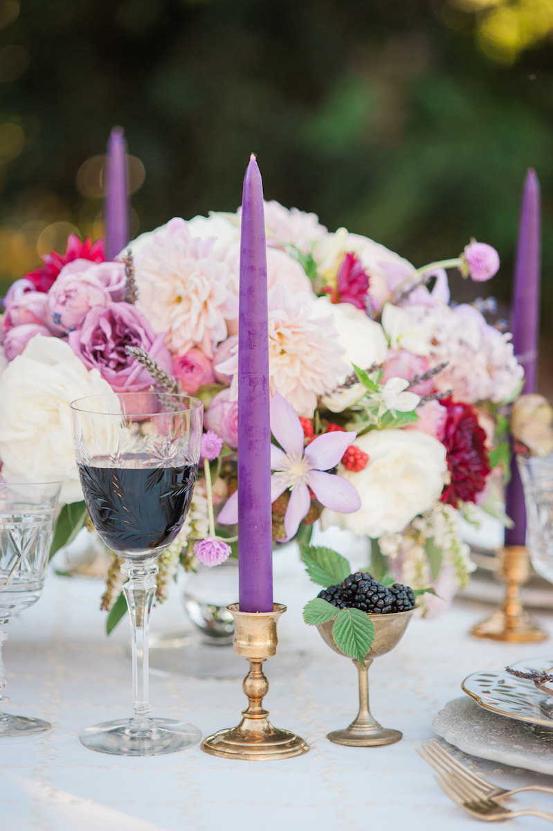 lavender-colored-taper-wedding-candles