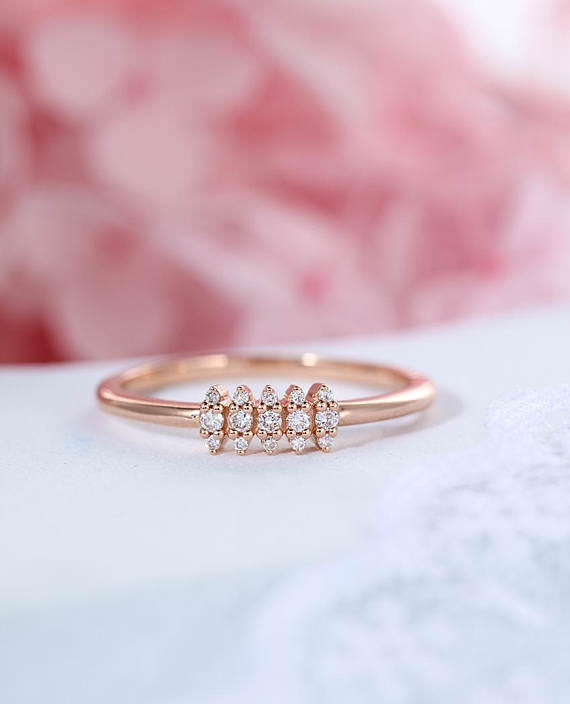 Cluster Dainty Engagement Ring