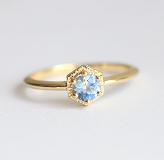 Dainty Sapphire Engagement Ring