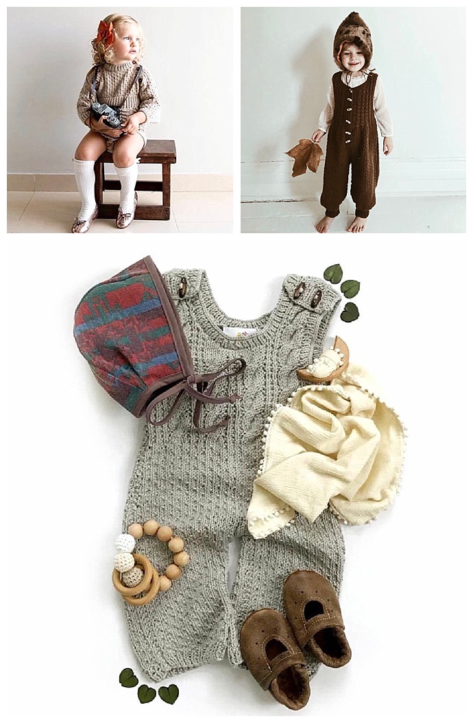 Handknit Baby and Toddler Rompers