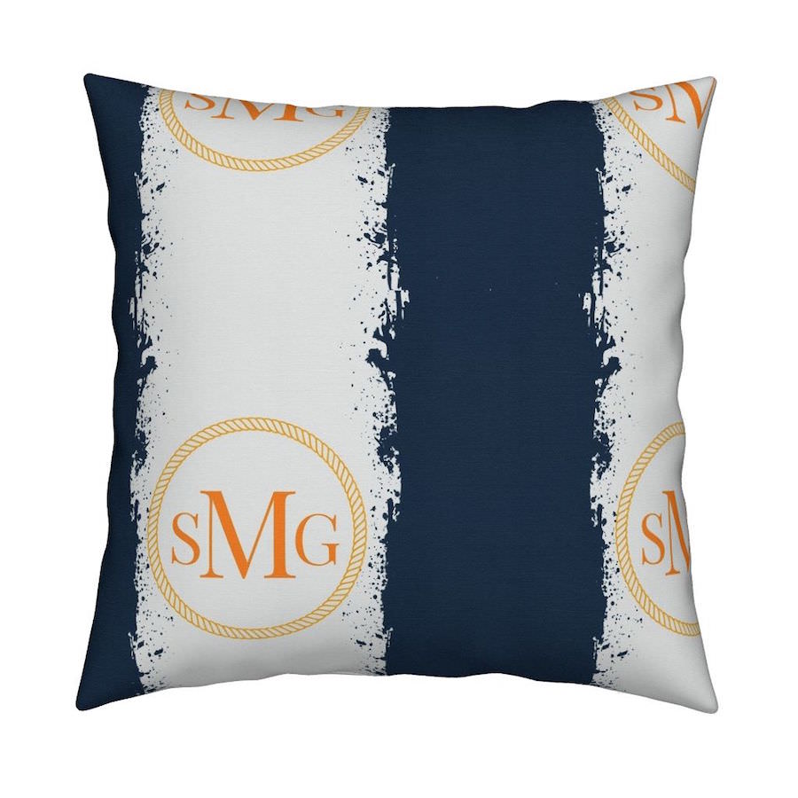 Wedding Keepsake Monogram Throw Pillow by Spoonflower