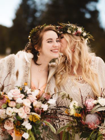 A Snowy Bohemian Mountain Wedding Inspiration Shoot