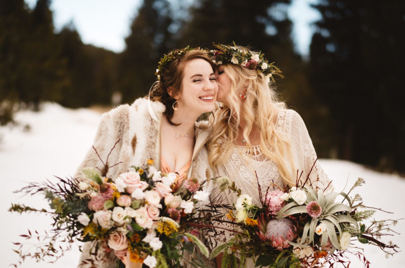 Image for A Snowy Bohemian Mountain Wedding Inspiration Shoot