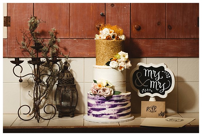 purple-and-gold-wedding-cake-kate-merrill-photography