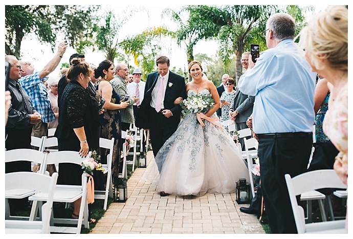 strapless blue floral wedding dress