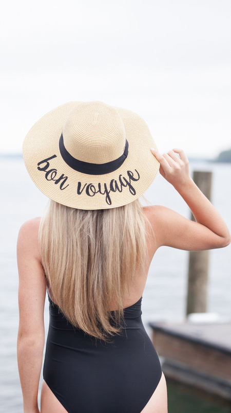 bon voyage honeymoon floppy hat