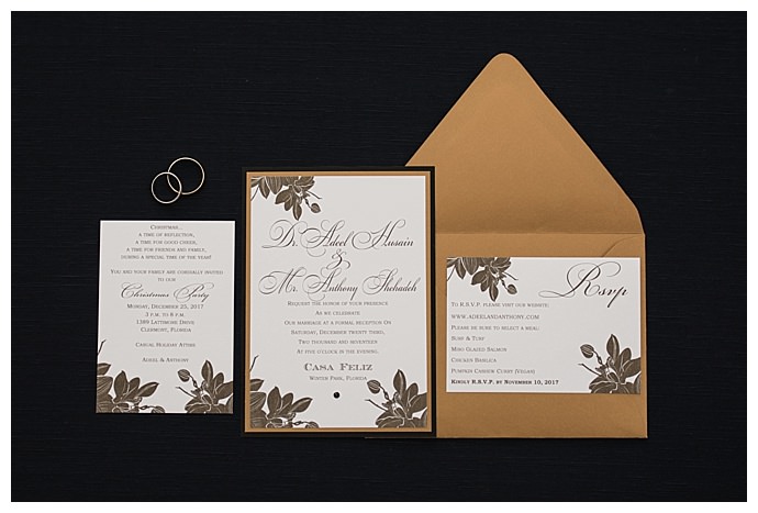 elegant gold wedding invitation suite