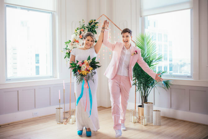 colorful wedding inspiration shoot