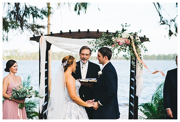 lakeside wedding ceremony