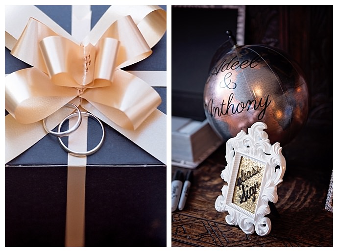 globe wedding guest book