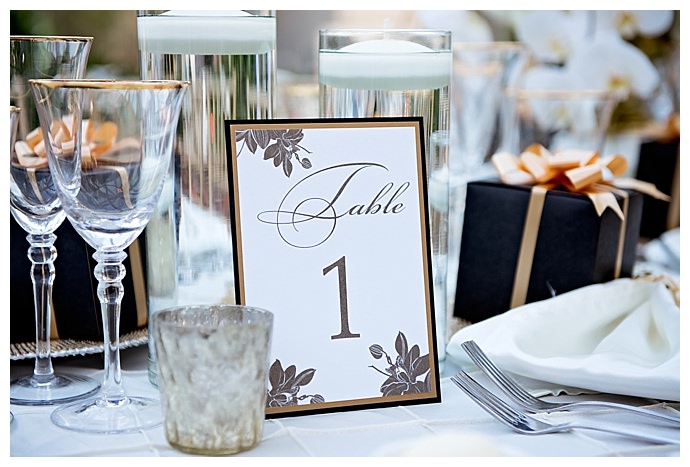 elegant gold table numbers