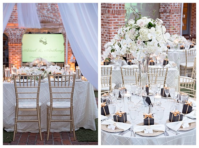 elegant gold and white wedding