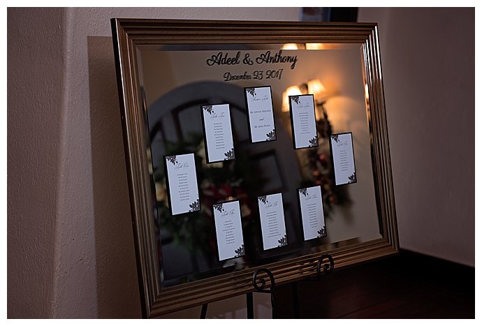 mirror wedding seating chart