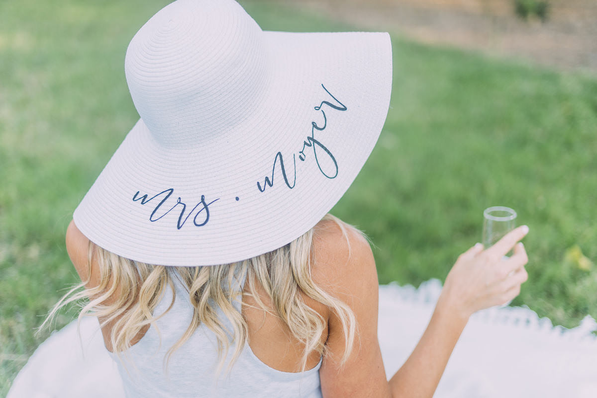 bridal floppy hat