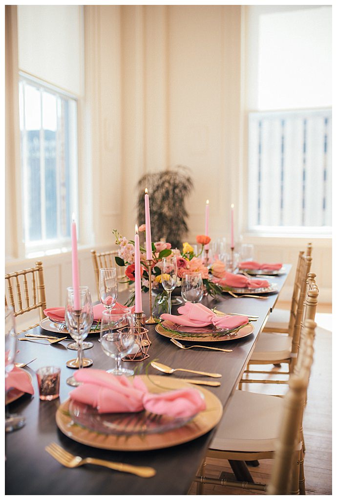 pink wedding decor