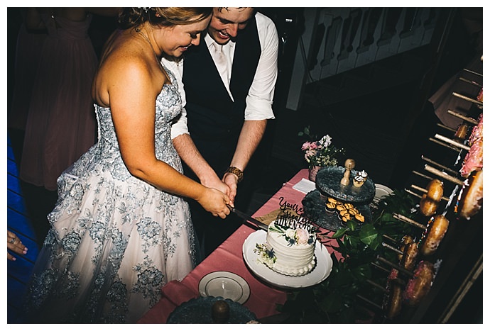 blue floral wedding dress